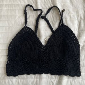 Black crochet top